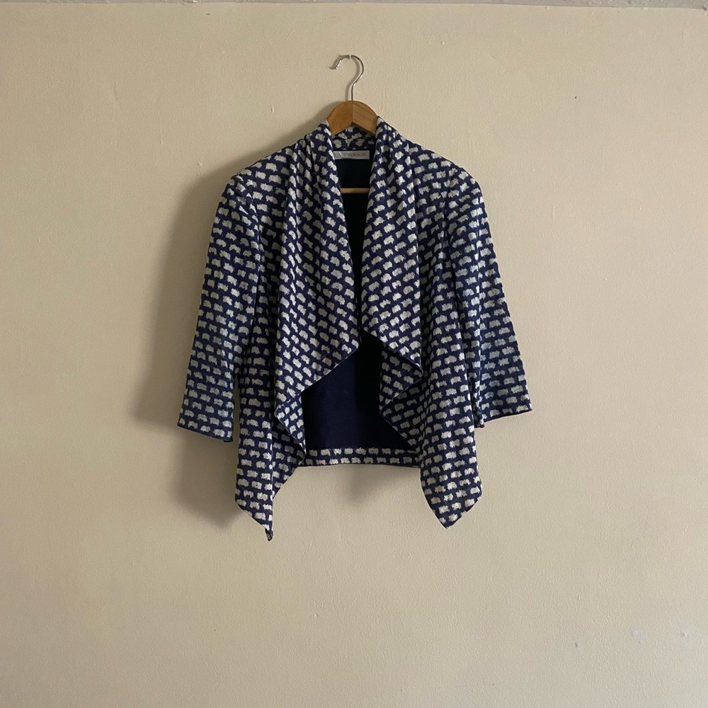 Ulla Johnson draped blazer Navy Blue& White size 6